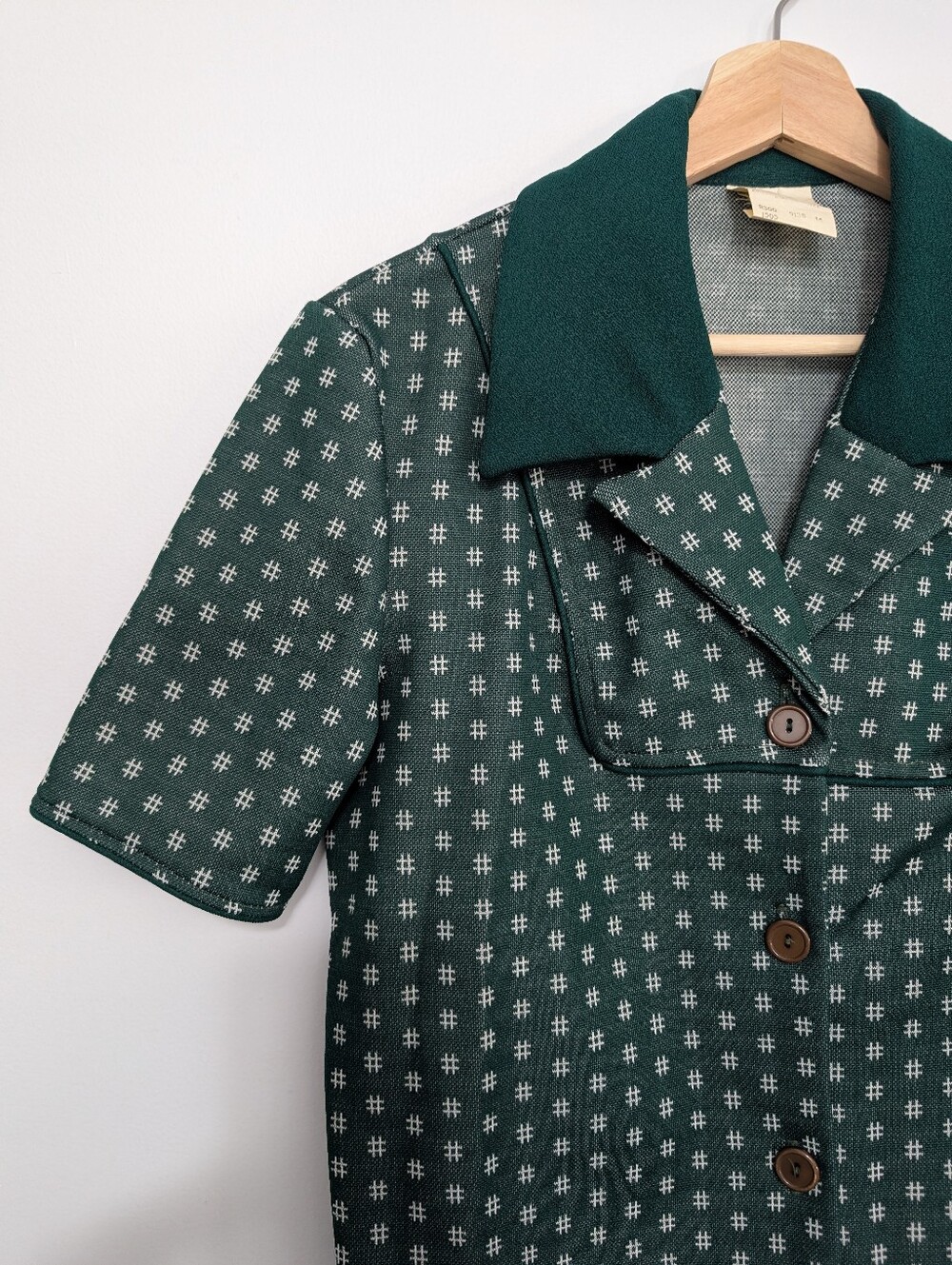 Vintage 90s Large Green Blouse Collar Button Down Top Business Casual T-shirt